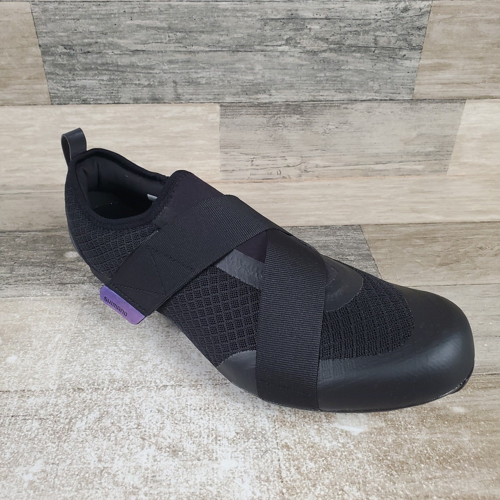 Shimano Unisex Black Slip-On Athletic Shoe with Purple Tab